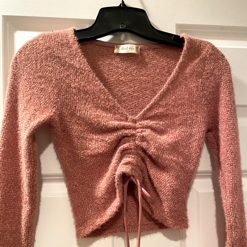 Altar’d state rose colored crop sweater